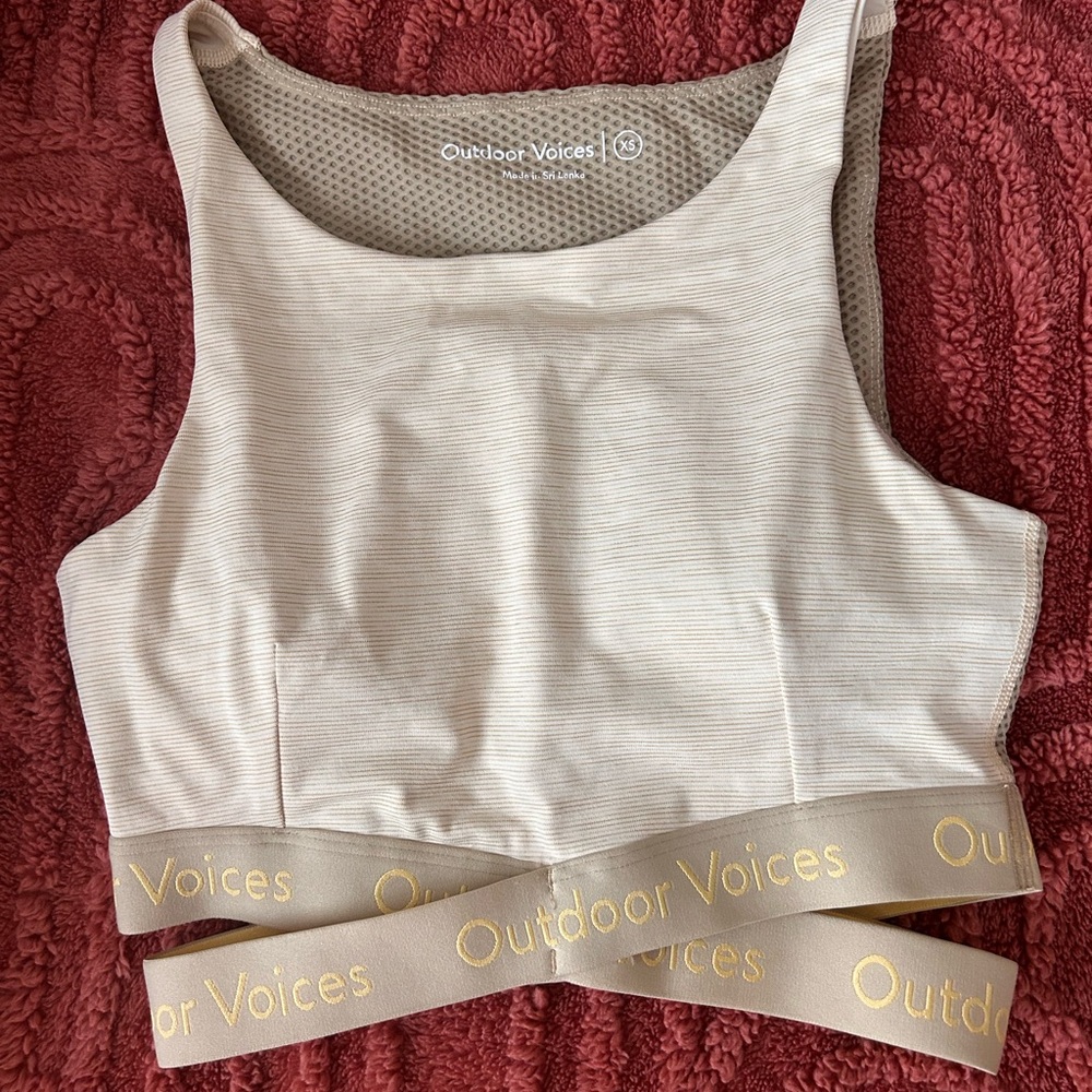 Outdoor Voices Beige Crop Top